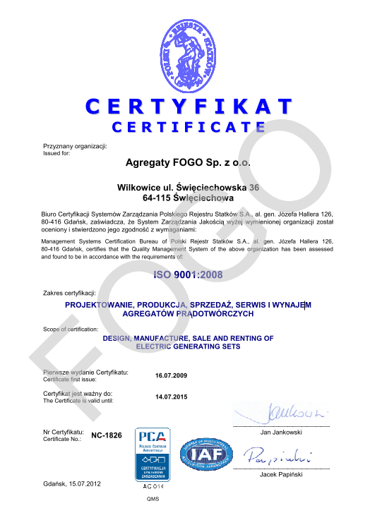  FOGO ISO 9001:2008